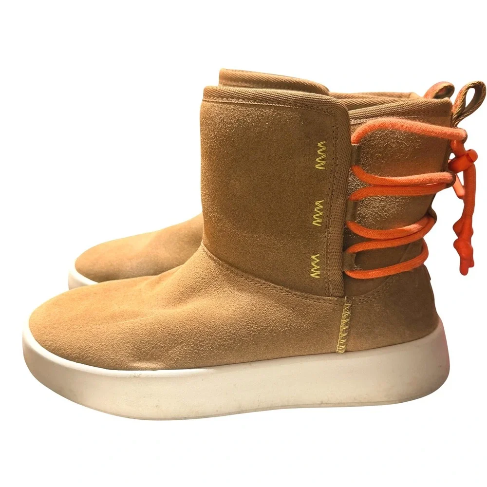 UGG Lakesider Heritage Mid Boots Womens 7 Chestnut Suede Orange Bungee Sneaker